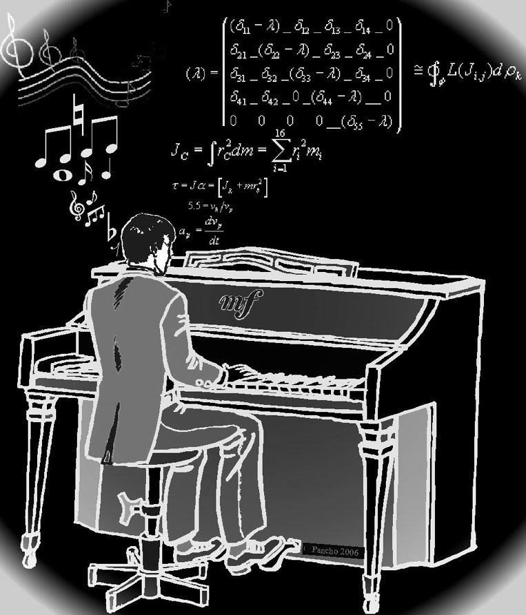 Piano playing is feeling rhythm and harmony ... but also maths, physics, psychology, and more.